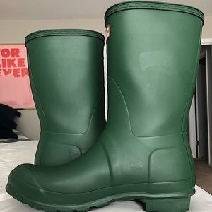 Hunter Original Short Rain boots - Green - Sz:9